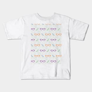 Glasses Pattern | 4 Colored Kids T-Shirt